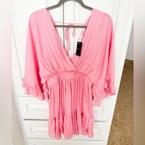 NWT Impressions Pink Short Sleeve Mini Dress